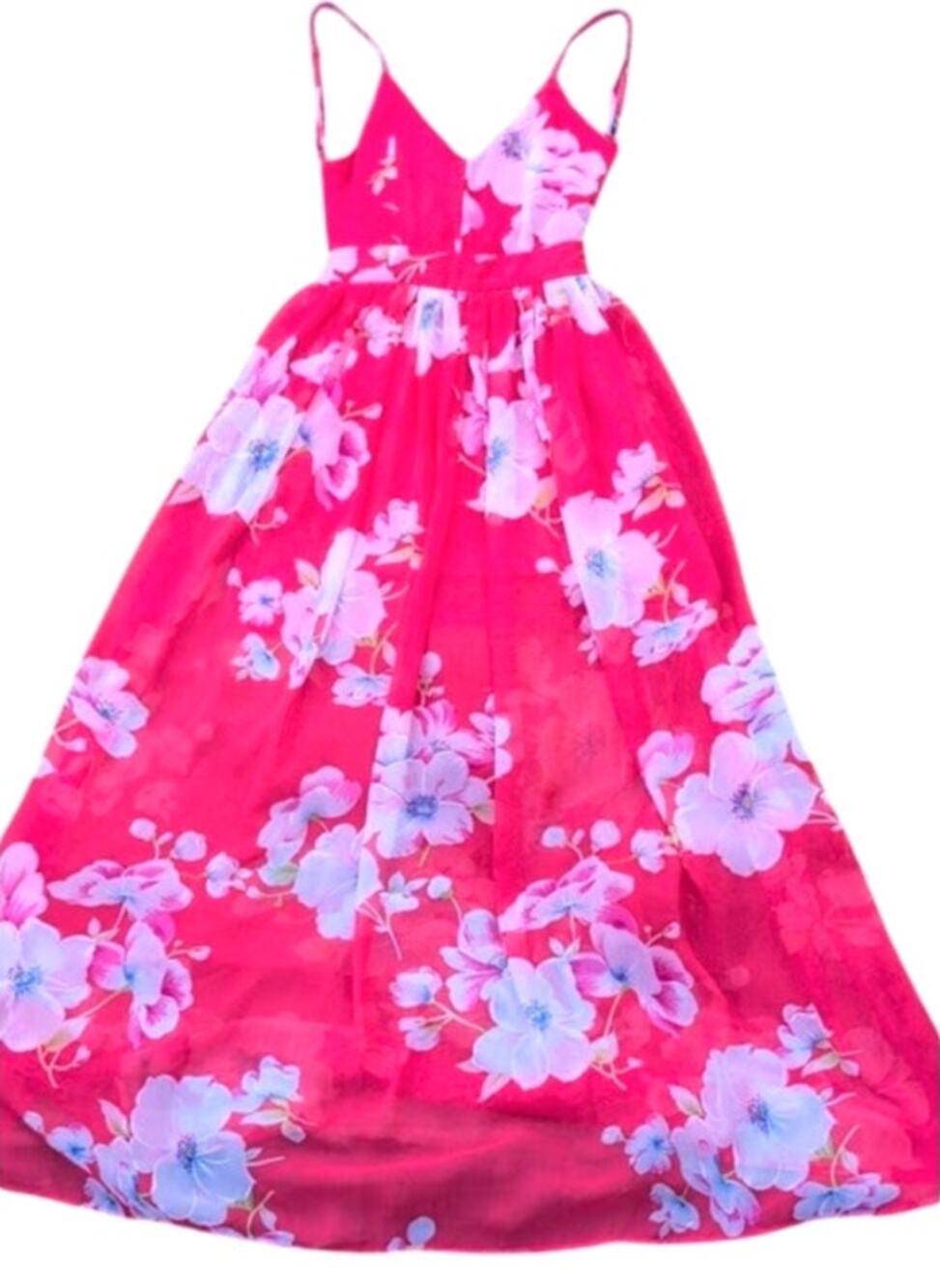 Pink Lily Womens Floral Fairycore Summer Maxi Dress Style MA5103 Pink Small